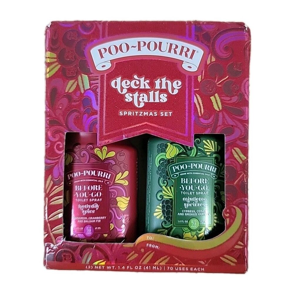 Poo-Pourri Deck the Stalls Spice & Mistletoe Gift Set Before You Go Toilet Spray